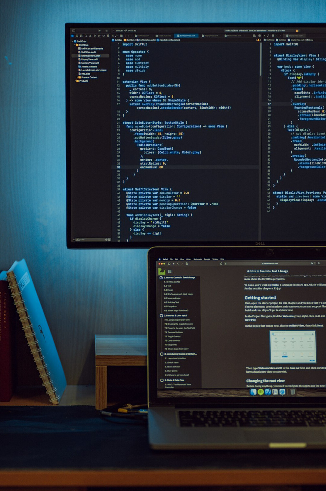 coding on multiple screens
